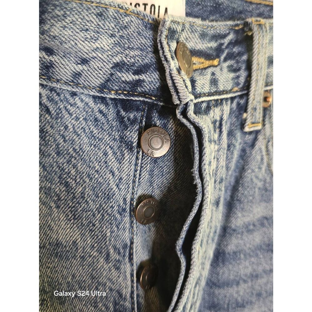 Pistola Women's Straight Leg Jeans Size 28 Ultra High Waist Button Fly Play Day - Picture 10 of 15